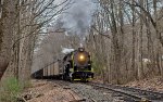 RBMN 2102 hauls the coal train westbound up Hometown hill grade